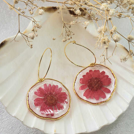 Crimson Bloom Hoops