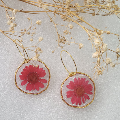 Crimson Bloom Hoops