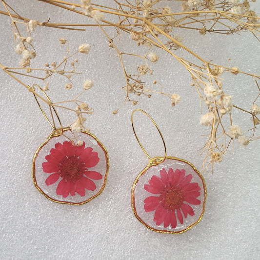 Crimson Bloom Hoops