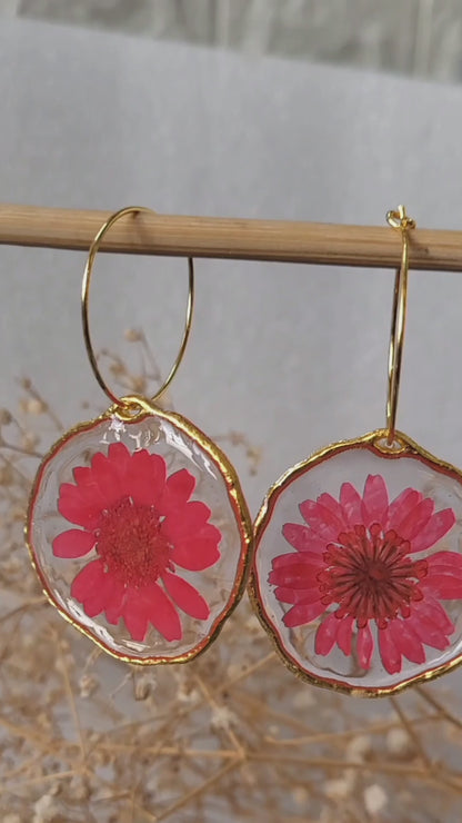 Crimson Bloom Hoops